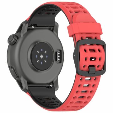 Coros Pace 3 / Apex 2 Pro / Apex Pro Siliconen Horlogeband Dual Color 22mm Horlogeband - Rood / Zwart