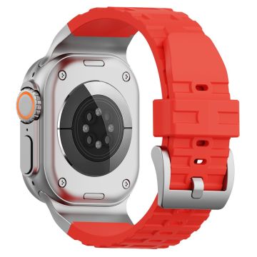 Vloeibaar Siliconen Bandje Apple Watch Series 49mm - 45mm - 44mm - 42mm - Rood