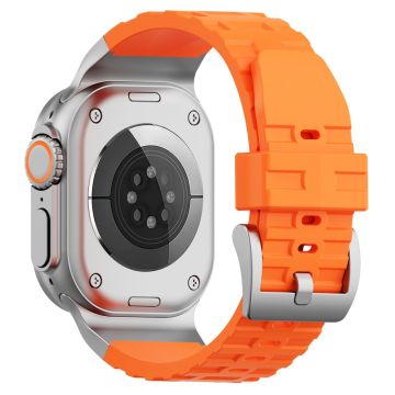 Vloeibaar Siliconen Bandje Apple Watch Series 49mm - 45mm - 44mm - 42mm - Oranje