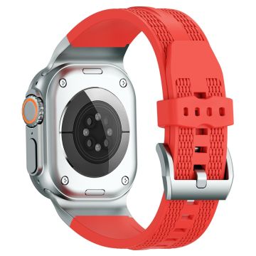 Sports Liquid Siliconen Bandje Apple Watch Series 49mm - 45mm - 44mm - 42mm - Rood