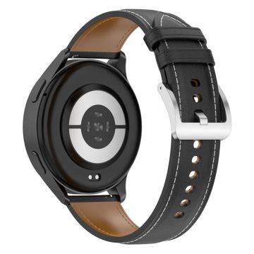 22mm horlogeband Huami Amazfit Bip 5 / GTR 47mm / GTR 2 / GTR 2e Echt koeienleder bandje met snelsluiting - Zwart