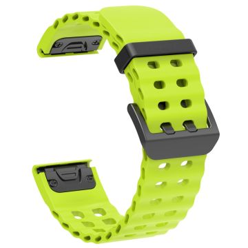 26mm Siliconen horlogebandje Garmin Fenix 8 51mm / Enduro 3 / Instinct 2X met meerdere gaatjes - Grasgroen