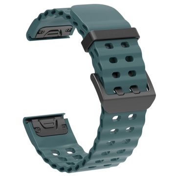 26mm Siliconen horlogebandje Garmin Fenix 8 51mm / Enduro 3 / Instinct 2X met meerdere gaatjes - Rock Cyan