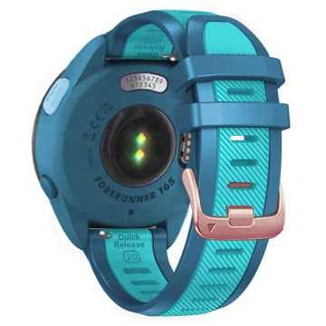 20mm Siliconenbandje Samsung Galaxy Watch6 44mm 40mm / Watch6 Classic 47mm 43mm / Watch 5 44mm 40mm Rose Gold Buckle Dual Color Bandje - Cyan+Blue