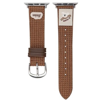 Waffle Texture Nylon Watch Band Apple Watch Series 10 46mm - Brown