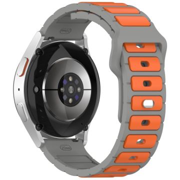 Huawei Watch GT 5 / GT 4 46mm / Samsung Gear S3 Classic / S3 Frontier Silicone Strap Dual Color Watch Band - Grey / Orange