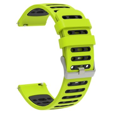 22mm Silicone Band Keep Watch Pilot 1 / Xiaomi Watch S4 / Huawei Watch GT 5 Pro 46mm Dual Color Watch Strap - Grass Green+Dark Grey