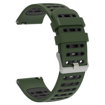 22mm Silicone Band Keep Watch Pilot 1 / Xiaomi Watch S4 / Huawei Watch GT 5 Pro 46mm Dual Color Watch Strap - Army Green+Dark Grey