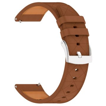 22mm Watch Band Huawei Watch GT 5 46mm / GT 5 Pro 46mm / GT 4 46mm Square Pattern Leather Strap - Brown