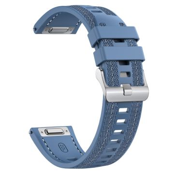 22mm Watch Band Huawei Watch GT 5 Pro 46mm / GT 5 46mm / Samsung Galaxy Watch3 45mm Silicone+Nylon Replacement Strap - Baby Blue