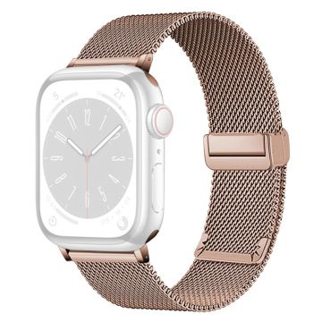 KALEBOL Magnetic Buckle Watch Band Apple Watch Series 10 46mm Stainless Steel Strap - Rose Gold