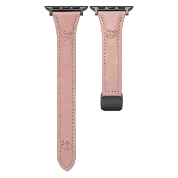 Cartoon Dog Design Strap Apple Watch Series 10 46mm Watch Band - Pink