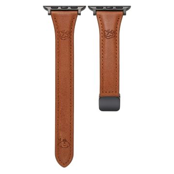 Cartoon Dog Design Strap Apple Watch Series 10 46mm Watch Band - Brown