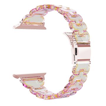 Watch Band Apple Watch Series 10 46mm Electroplated Bump Resistant Glitter Strap - Laser Transparent Pink