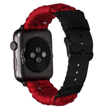 Nylon Watch Strap Apple Watch Series 10 46mm Single Loop Wristband - Wine Red