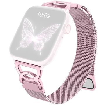 Watch Band Apple Watch Series 10 46mm Magnetic Clasp Stainless Steel Strip - Rose Pink