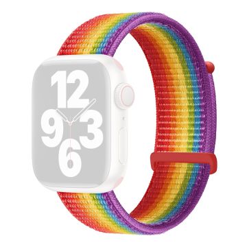 KALEBOL Nylon Watch Band Apple Watch Series 10 46mm Wrist Strap - Rainbow