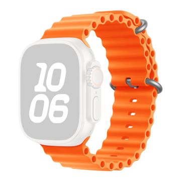 KALEBOL Ocean Silicone Band Apple Watch Series 10 46mm Breathable Soft Watch Strap - Orange