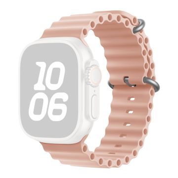 KALEBOL Ocean Silicone Band Apple Watch Series 10 46mm Breathable Soft Watch Strap - Pink