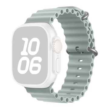 KALEBOL Ocean Silicone Band Apple Watch Series 10 46mm Breathable Soft Watch Strap - Baby Blue