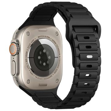 KALEBOL Watch Strap Apple Watch Series 10 46mm Three Bead Silicone Band - Black