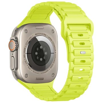 KALEBOL Watch Strap Apple Watch Series 10 46mm Three Bead Silicone Band - Fluorescent Green