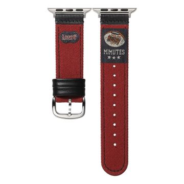 Denim Watch Band Apple Watch Series 10 46mm Retro Replacement Strap - American Football / Red
