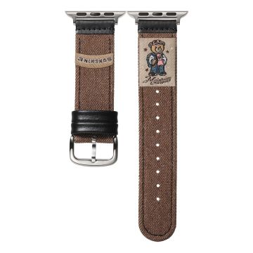 Denim Watch Band Apple Watch Series 10 46mm Retro Replacement Strap - Bear