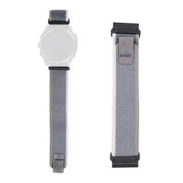 Nylon bandje Garmin Fenix 8 51mm / Enduro 3 / Enduro 2 Magic Tape Loop 26mm Universeel horlogebandje - Wit+Groen