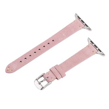 Watch Band Apple Watch Series 10 46mm Genuine Cow Leather Simple Matte Strap - Pink
