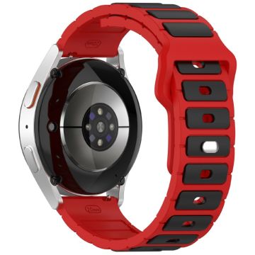 KALEBOL 20mm Dubbel Kleur Siliconen Bandje Samsung Galaxy Watch6 Classic 47mm / 43mm / Huawei Watch GT 3 Pro 43mm Horlogebandje - Rood+Zwart
