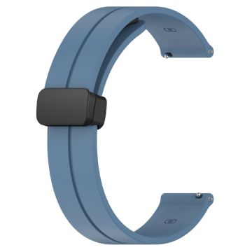 KALEBOL 20mm magnetische gesp Samsung Galaxy Watch6 Classic 47mm / 43mm / Huawei Watch GT 3 Pro 43mm siliconenn horlogeband - Blauw