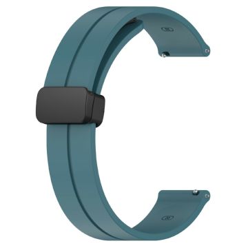 KALEBOL 20mm magnetisch gespbandje Samsung Galaxy Watch6 Classic 47mm / 43mm / Huawei Watch GT 3 Pro 43mm siliconenn horlogebandje - Donkerblauw