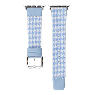 Woolen Fabric Leather Strap Apple Watch Series 49mm - 45mm - 44mm - 42mm Watch Band - Blue