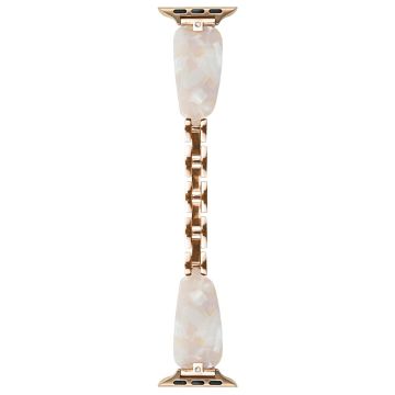Watch Strap Apple Watch Series 49mm - 45mm - 44mm - 42mm Rhinestone Decor Resin Metal Wrist Band - Pink