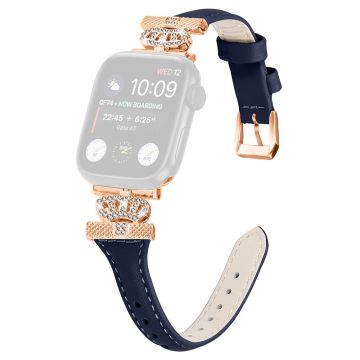 Roségoud gesp polsbandje Apple Watch Universeel 49mm/45mm/44mm/42mm - Donkerblauw