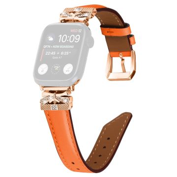 Apple Watch Universal 49mm/45mm/42mm Rose Gold Buckle horlogebandje - Oranje