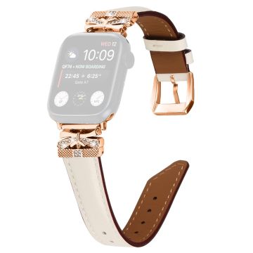 Apple Watch Universal 49mm/45mm/42mm Rose Gold Buckle horlogebandje - Abrikoos