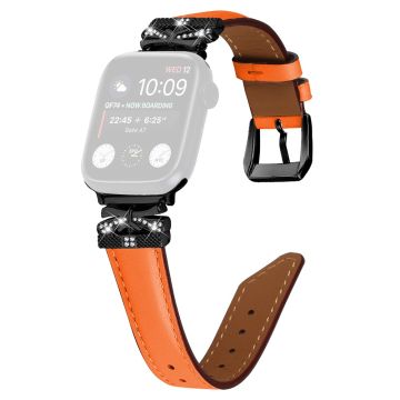 Zwart Gesp horlogebandje Apple Watch Universeel 49mm/45mm/42mm - Oranje