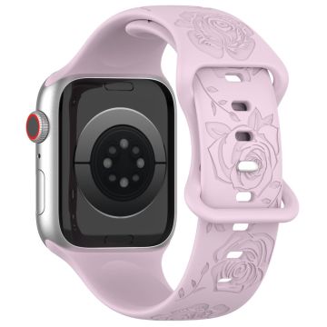 Apple Watch 49mm / 45mm / 44mm / 42mm Siliconen horlogebandje - Lavendel