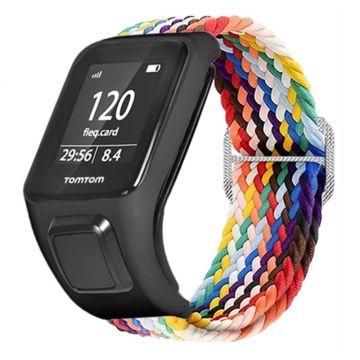 TomTom Runner 2 / 3 / Spark / Adventurer horlogeband Gevlochten Verstelbaar Nylon Lusbandje met Etui - Regenboog