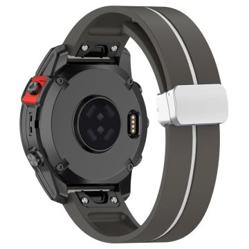 Garmin 26mm Quickfit Universele Zilveren Gesp Flexibele Horlogeband - Grijs+Wit