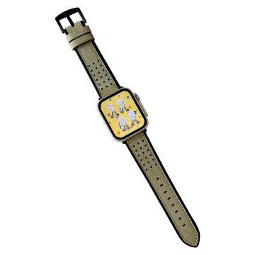 Apple Watch Series 49mm - 45mm - 44mm - 42mm Universele Top Layer Cowhide Horlogeband - Groen