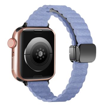 Apple Watch Series 49mm - 45mm - 44mm - 42mm Universele Slanke Magnetische Horlogeband - Baby Blauw
