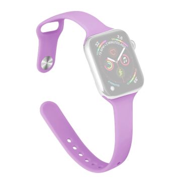 Apple Watch 49mm / 45mm / 44mm / 42mm Slim Silicone Bandjes - Paars