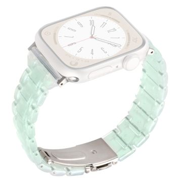 Apple Watch 49mm / 45mm / 44mm / 42mm Armband met 3 parels - Verloop Groen