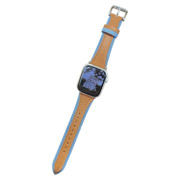 Apple Watch 49mm / 45mm / 44mm / 42mm Horlogebandje - Lichtbruin / Licht Denimblauw