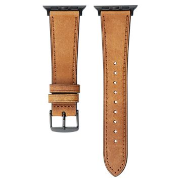 Apple Watch 49mm / 45mm / 44mm / 42mm Bandje van echt koeienleer - Bruin