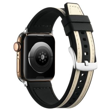 Apple Watch 49mm / 45mm / 44mm / 42mm Armband - Wit+Zwart