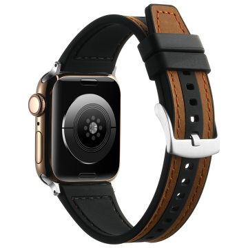 Apple Watch 49mm / 45mm / 44mm / 42mm Armband - Donker Bruin+Zwart